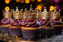 Regal Cupcakes with Crown Toppers