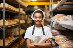 Bakery Worker in Apron Arms Crossed
