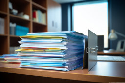 Stack of Documents in Office