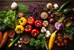 Assortment of Fresh Vegetables and Ingredients