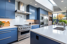 Modern Blue Kitchen Interior