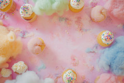 Colorful Cupcakes and Cotton Candy Dreamscape