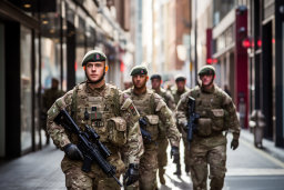 Military Personnel on City Patrol
