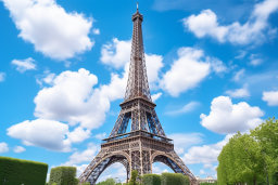 Eiffel Tower Against a Blue Sky