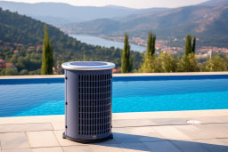 Poolside Air Conditioning Unit Overlooking Scenic View
