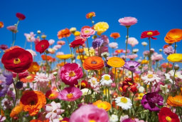 Vibrant Field of Colorful Flowers