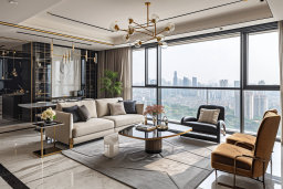 Modern Luxurious Living Room with City View