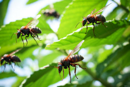 a group of insects on a leaf