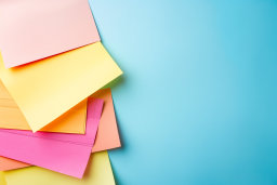Assorted Colorful Envelopes on Blue Background