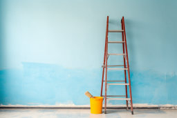Painting Preparation with Ladder and Bucket