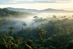 Misty Rainforest at Sunrise