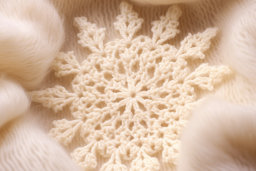 Cream Knitted Snowflake Pattern