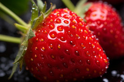 Fresh Strawberries with Water Droplets