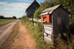 Rustic Mailbox by Country Road