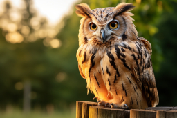 an owl sitting on a fence post