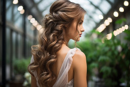 Elegant Hairstyle at a Greenhouse Wedding