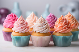 Colorful Frosted Cupcakes