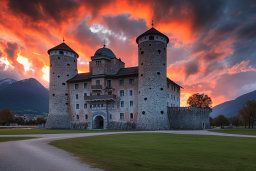 Majestic Castle at Sunset