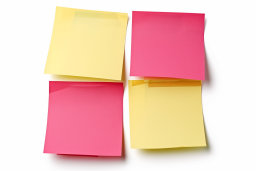 Assorted Sticky Notes on White Background