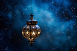 Mystical Lantern in a Starry Night