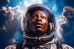 Astronaut Against a Dramatic Sky