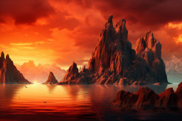 Majestic Red Mountain Landscape at Sunset