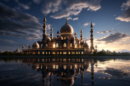 Majestic Mosque Reflection at Twilight