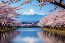 Mount Fuji and Cherry Blossoms