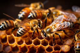 Honeybees on Honeycomb