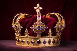 Regal Crown on Velvet Cushion
