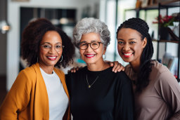 Three Generations of Women Embracing