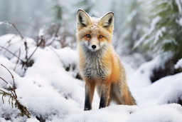 Red Fox in Winter Snow
