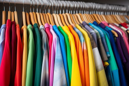 Colorful Clothing on Hangers