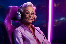 Gamer in Purple with Headset