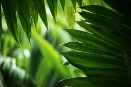Vibrant Green Palm Leaves