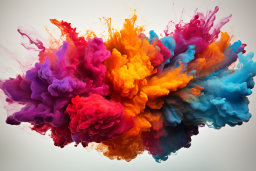 Explosion of Colorful Ink Clouds