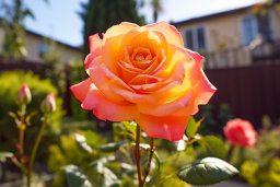 Vibrant Rose in Sunlit Garden