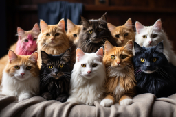 Un groupe de chats assis ensemble