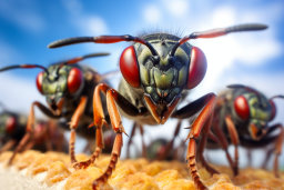 close up of a group of insects