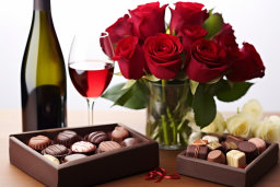 Romantic Evening with Wine and Chocolates