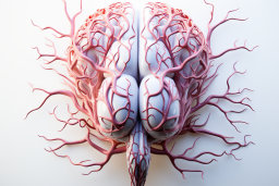 3D Rendered Human Brain and Blood Vessels