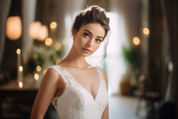 Elegant Bride in a Wedding Dress