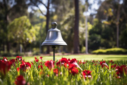 Garden Bell Amidst Red Flowers