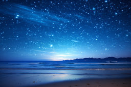 Starry Night Sky Over Tranquil Beach