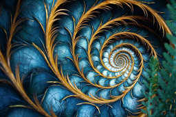 a blue and gold spiral