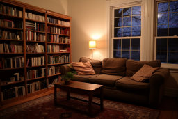 Cozy Evening in Home Library