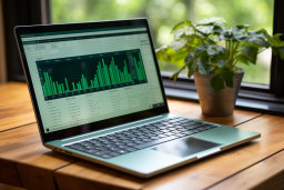 Laptop Displaying Data Analysis Charts