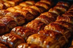 Freshly Baked Croissants Close-Up