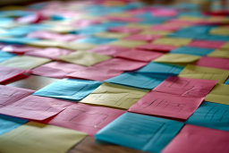 Colorful Sticky Notes on Floor