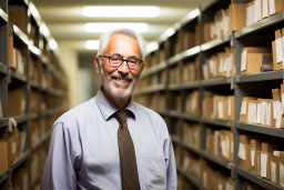 Man in Archive Aisle